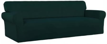 PureFit Super Stretch 4 Seater Sofa Slipcover – Spandex Non Slip Soft Couch Sofa Cover, Washable Furniture Protector with Non Skid Foam and Elastic Bottom for Kids, Pets (XX Large, Deep Teal)