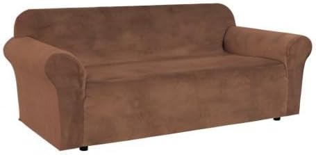 H.VERSAILTEX Stretch Velvet Sofa Covers Large Couch Covers Sofa Slipcovers Furniture Protector Soft with Non Slip Elastic Bottom, Feature Thick Comfy Rich Velour (Extra Wide Sofa 98"-105", Caramel)