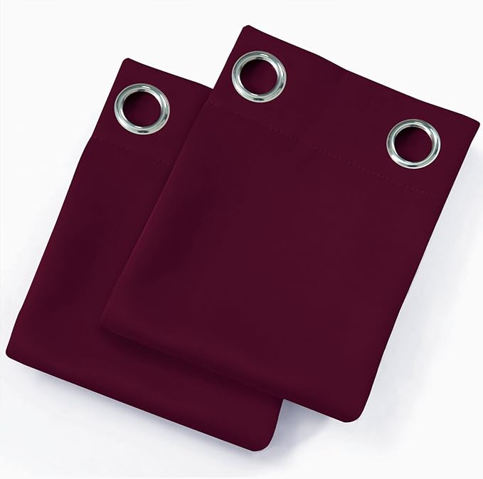 LEMOMO Blackout Curtains 52 x 120 Inch Long Burgundy Red Curtains Set of 2 Panels Room Darkening Curtains for Bedroom and Living Room
