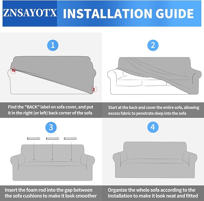 ZNSAYOTX 1 Piece Jacquard Couch Covers for 2 Cushion Couch High Stretch Loveseat Slipcover for Pets Dogs Anti Slip Love Seat Sofa Slipcover Furniture Protector (Loveseat, Black)