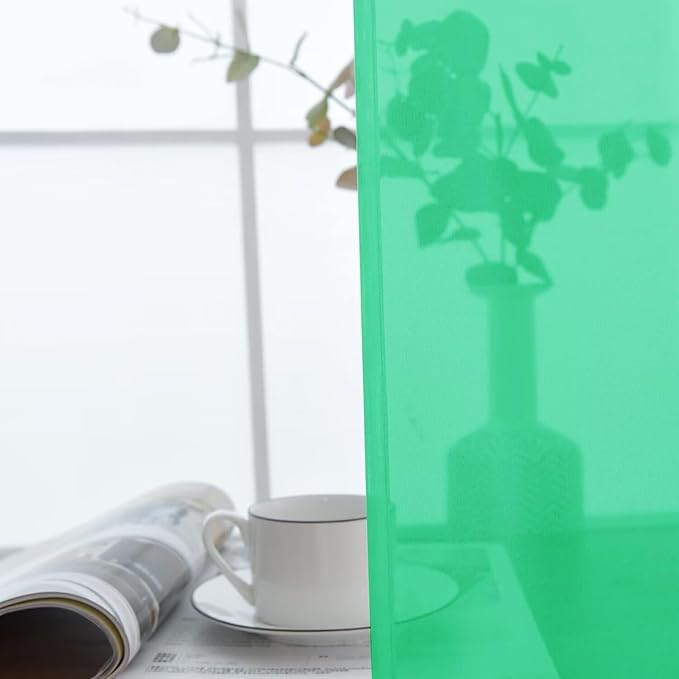 SpaceDresser Basic Rod Pocket Sheer Voile Window Curtain Panels Grass Green 1 Pair 2 Panels 52 Width 108 Inch Long for Kitchen Bedroom Children Living Room Yard(Grass Green, 52W x 108L)