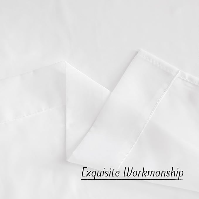 NICETOWN Sheer Window Curtain Panels - Ivory Eyelet Top Solid Voile for Kitchen/Hotel, 2 Pieces, 54 Wide x 84-inch Length