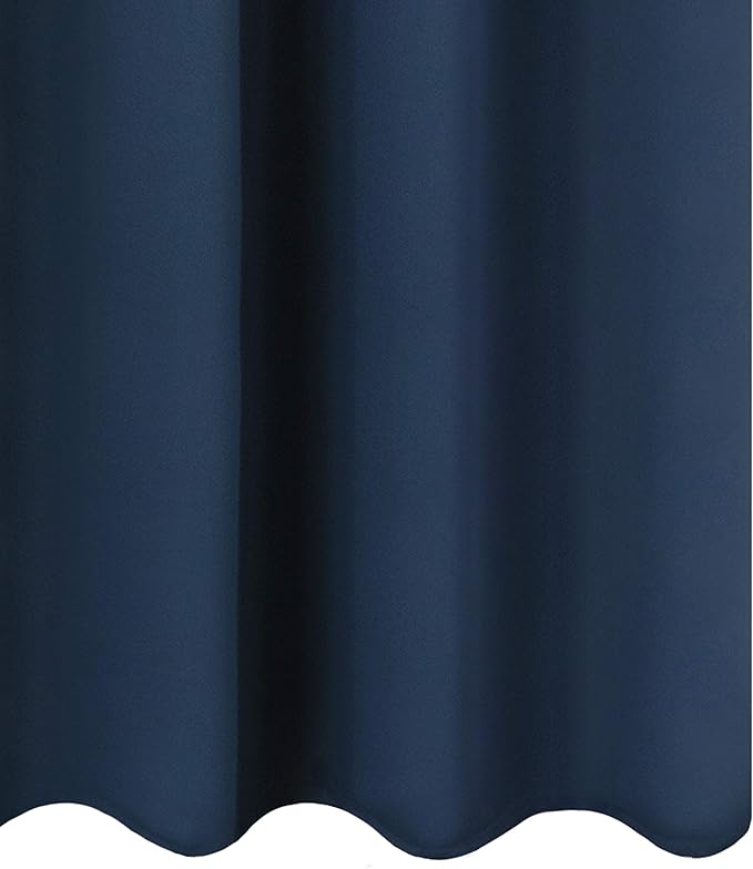 LEMOMO Navy Blue Blackout Curtains 42 x 54 Inch Length Set of 2 Panels Grommet Bedroom Curtains for Living Room