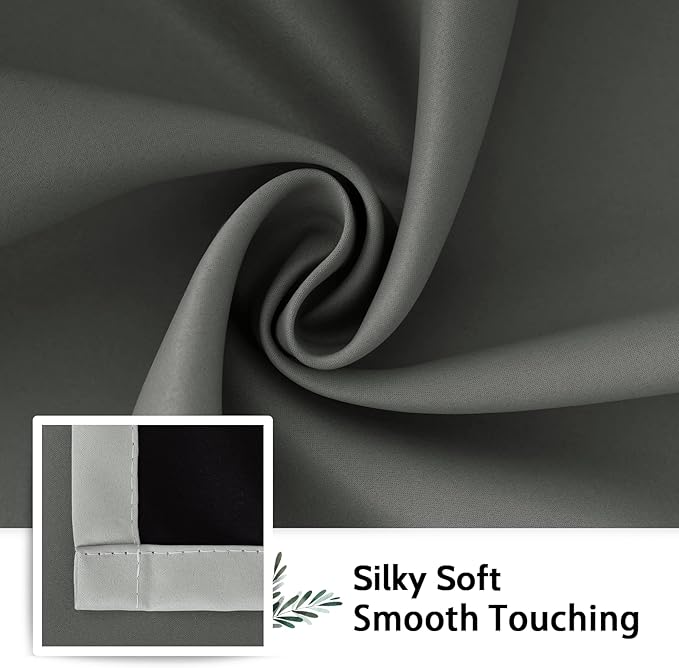SimpleHome Blackout Curtains Ombre for Living Room,Room Darkening Grey Curtains Set of 2 Panels Thermal Insulated Bedroom Curtains,52 x 84 Inch