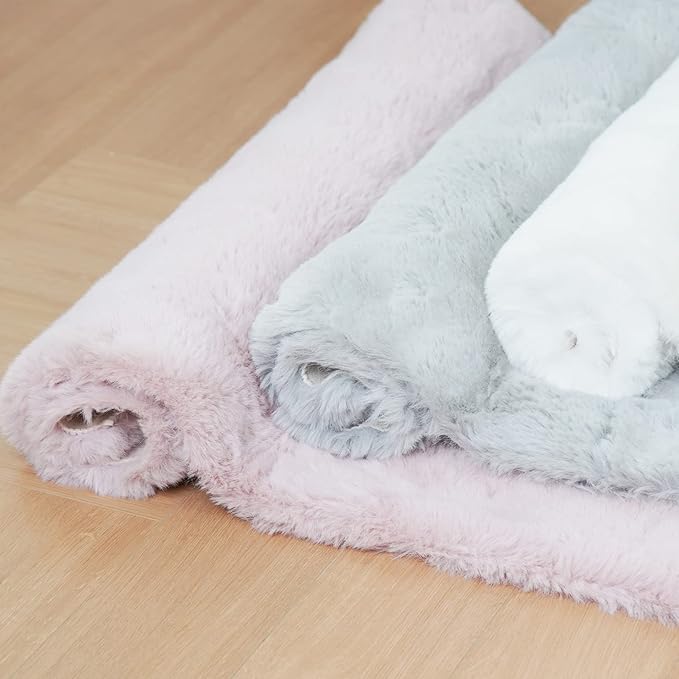 Ghouse Soft Faux Sheepskin Fur Rug 4x6 Grey Fluffy Bedside Rugs Plush Rug Shag Nursery Carpet Area Rugs for Living Room Bedroom Playing Room Decor
