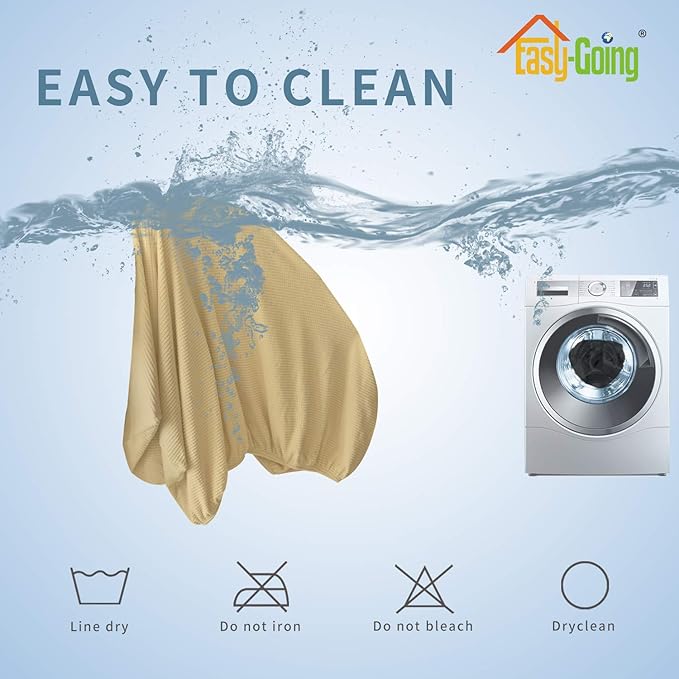 Easy-Going Stretch Cushion Cover Sofa Cushion Furniture Protector Sofa Seat Sofa slipcover Sofa Cover Soft Flexibility with Elastic Bottom(Chair Cushion,Beige)