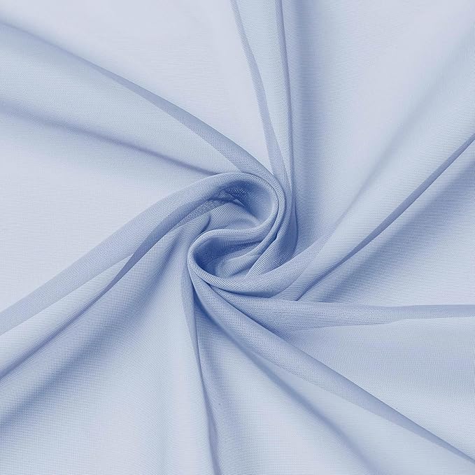 OWENIE Sheer Curtains 63 Inch Length 2 Panels Set for Bedroom Living Room, Modern Soft Solid Light Filtering Sheer Curtain, Rod Pocket Window Treatments, 42" Wx63 L, Demin