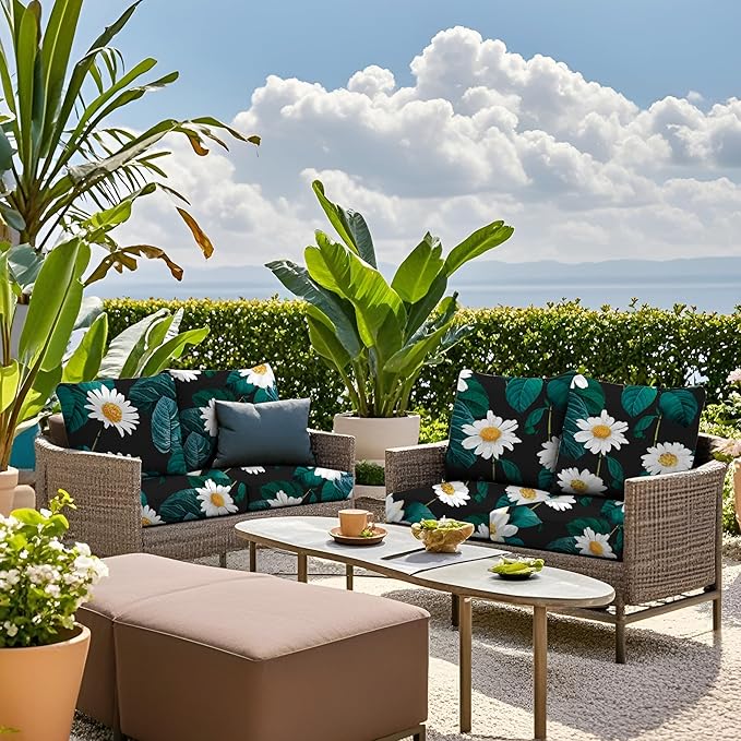 Outdoor Cushion Covers Set,8PCS Patio Furniture Couch Seat Slipcovers, Replacement for Sofa Sectional Chair(Cover,Only)