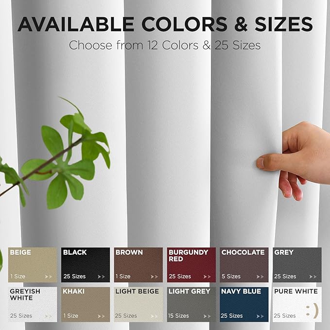 Joydeco Blackout Patio Sliding Door Curtains 96 Inches Long, Grommet Privacy Room Divider Curtains, Extra Wide Thermal Blackout Drapes for Bedroom Living Room (Greyish White, 70Wx96L, 1 Panel)