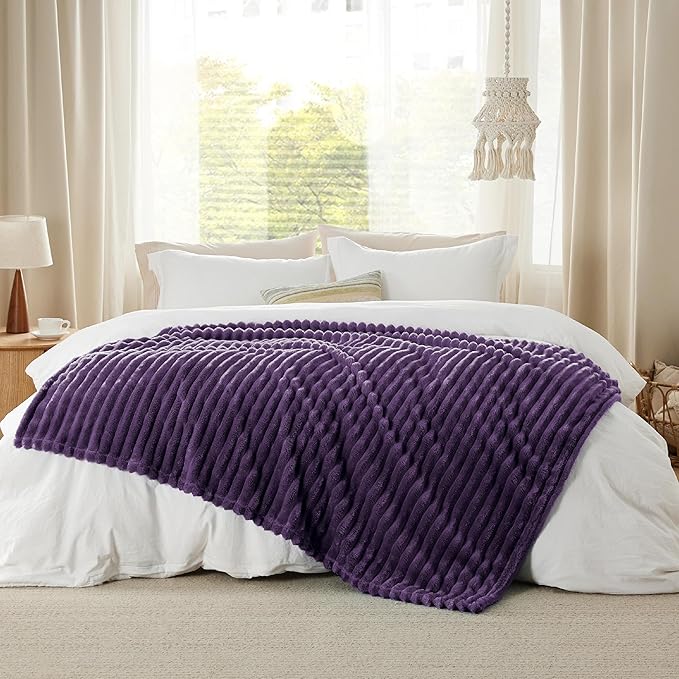Bedsure GentleSoft Purple Twin Blanket for Bed - Cozy Soft Blankets for Women, Cute Large Throws for Girls, 66x90 Inches