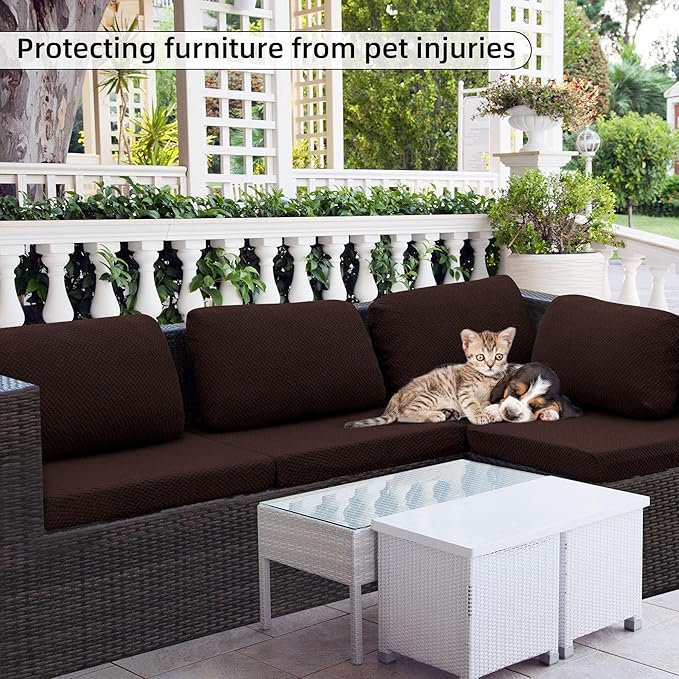 Outdoor Cushion Covers Set,14PCS Patio Furniture Couch Seat Slipcovers, Replacement for Sofa Sectional Chair(Cover,Only)