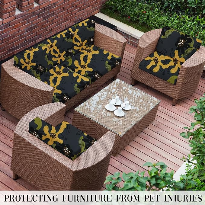 Outdoor Cushion Covers Set,8PCS Patio Furniture Couch Seat Slipcovers, Replacement for Sofa Sectional Chair(Cover,Only)