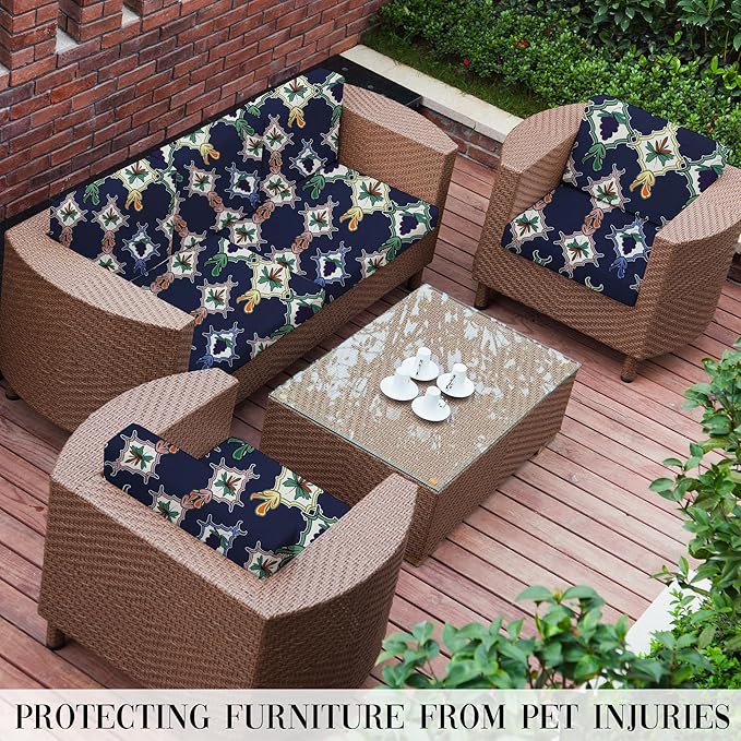 Outdoor Cushion Covers Set,8PCS Patio Furniture Couch Seat Slipcovers, Replacement for Sofa Sectional Chair(Cover,Only)