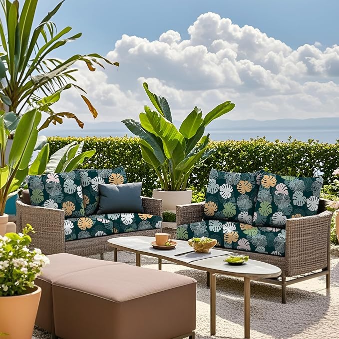 Outdoor Cushion Covers Set,8PCS Patio Furniture Couch Seat Slipcovers, Replacement for Sofa Sectional Chair(Cover,Only)