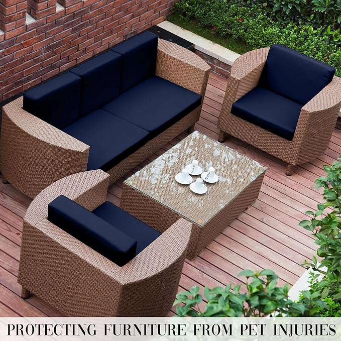Outdoor Cushion Covers Set,12PCS Patio Furniture Couch Seat Slipcovers, Replacement for Sofa Sectional Chair(Cover,Only)