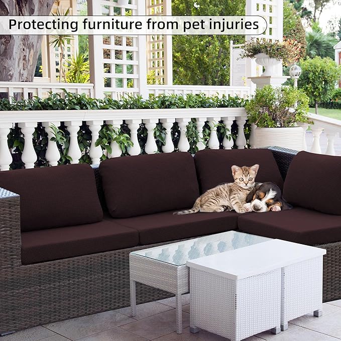 Outdoor Cushion Covers Set,14PCS Patio Furniture Couch Seat Slipcovers, Replacement for Sofa Sectional Chair(Cover,Only)
