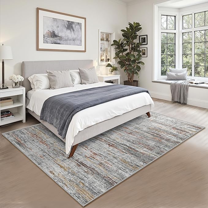 Washbale Rugs 3x5 Ultra Soft Area Rug, Non Slip Indoor Entryway Rugs, Stain Resistant Area Rugs for Living Room Dining Bedroom,Modern Abstract Home Decor Small Rug