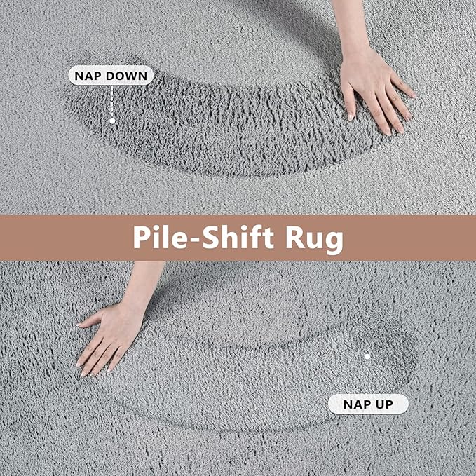 FinRèc 5x7 Washable Area Rugs for Bedroom Living Room, Low Pile Thin Rug Solid Color, Non-Slip Carpet Indoor for Home Decor (Pure Light Grey)