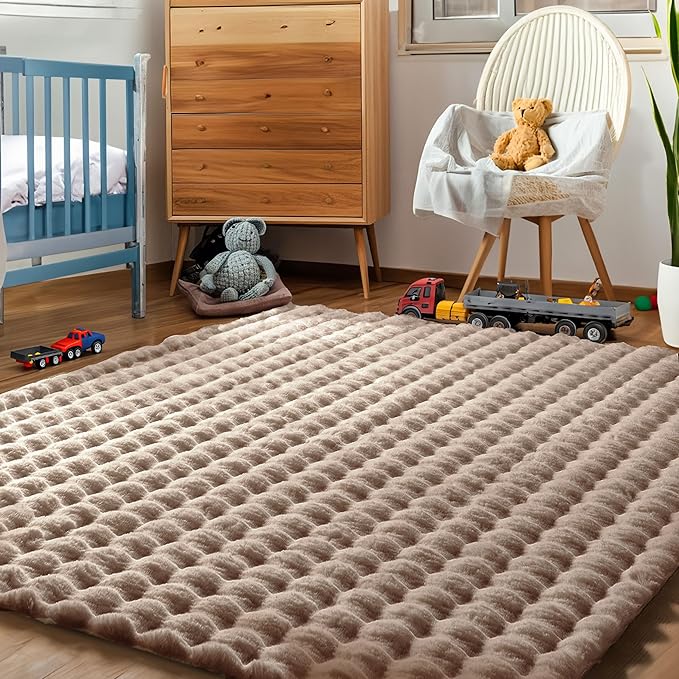nuLOOM 3'9" x 6' Cozy Plush SuperiorWash Area Rug, Machine Washable, Non-Slip, Soft Fluffy Shag Carpet for Living Room Bedroom Kids Room Nursery Home Decor, Jeni Taupe