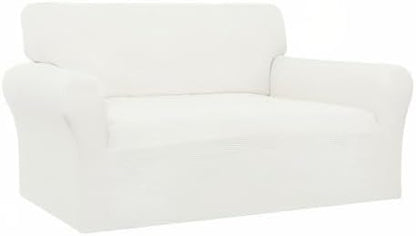 Easy-Going 100% Waterproof Oversized Loveseat Couch Cover, Dual Waterproof Sofa Cover, Stretch Jacquard Sofa Slipcover, Leakproof Furniture Protector for Kids, Pets, Dog and Cat, Cream