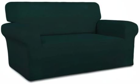 PureFit Super Stretch Sofa Slipcover – Spandex Non Slip Soft Couch Sofa Cover, Washable Furniture Protector with Non Skid Foam and Elastic Bottom for Kids, Pets （Loveseat, Deep Teal）