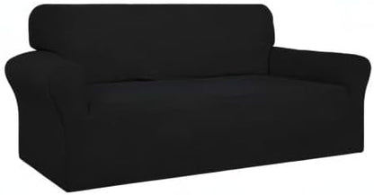Easy-Going 100% Waterproof Couch Cover, Dual Waterproof Sofa Cover, Stretch Jacquard Sofa Slipcover, Leakproof Furniture Protector for Kids, Pets, Dog and Cat (Oversized Sofa, Black)
