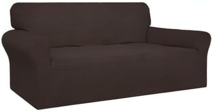 Easy-Going 100% Waterproof Couch Cover, Dual Waterproof Sofa Cover, Stretch Jacquard Sofa Slipcover, Leakproof Furniture Protector for Kids, Pets, Dog and Cat(Oversized Sofa, Chocolate)