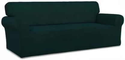 PureFit Super Stretch Sofa Slipcover – Spandex Non Slip Soft Couch Sofa Cover, Washable Furniture Protector with Non Skid Foam and Elastic Bottom for Kids, Pets （Sofa, Deep Teal）