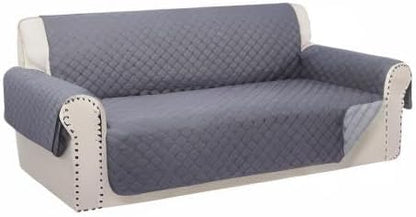 Reversible 4 Seater Sofa Cover 91 Inch Large Couch Cover Furniture Protector(Sofa XX-Large,Dark Grey/Light Grey)