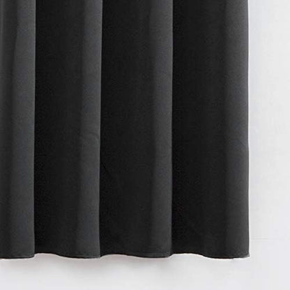 LEMOMO Black Blackout Curtains 52 x 63 Inch Length/Set of 2 Curtain Panels/Thermal Insulated Room Darkening Curtains for Bedroom and Living Room