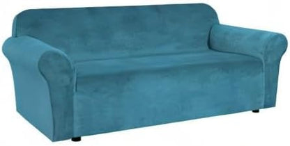 H.VERSAILTEX Stretch Velvet Sofa Covers Large Couch Covers Sofa Slipcovers Furniture Protector Soft with Non Slip Elastic Bottom, Feature Thick Comfy Rich Velour (XL Sofa, 98"-105", Peacock Blue)