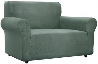 ZNSAYOTX Super Stretch Couch Cover Love Seat Sofa Covers for Living Room Dogs Pet Friendly Furniture Protector Spandex Loveseat Slipcovers with Anti Slip Foam Sticks (Pea Green, Loveseat)