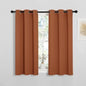 NICETOWN Blackout Kitchen Curtains for 50 inches Long - Grommet Thermal Insulated Window Treatments Light Blocking Drapes for Bedroom/Girl Room, Burnt Orange, W34 x L50, 2 Panels
