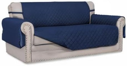 Easy-Going Sofa Slipcover Reversible Loveseat Sofa Cover Couch Cover for 2 Cushion Couch Furniture Protector with Elastic Straps for Pets Kids Dog Cat (Oversized Loveseat, Navy/Navy)