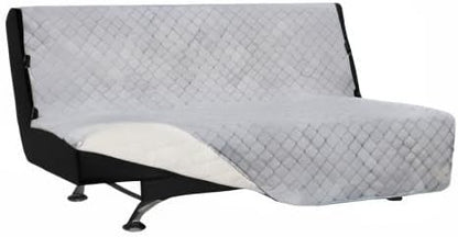 Easy-Going Futon Sofa Slipcover Reversible Sofa Cover Armless Futon Cover Furniture Protector Couch Cover Water Resistant Pets, Kids, Children, Dog, Cat (Futon, Light Gray/Ivory)