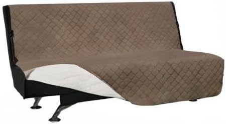 Easy-Going Futon Sofa Slipcover Reversible Sofa Cover Armless Cover Furniture Protector Couch Cover Water Resistant Pets, Kids, Children, Dog, Cat Camel/Ivory