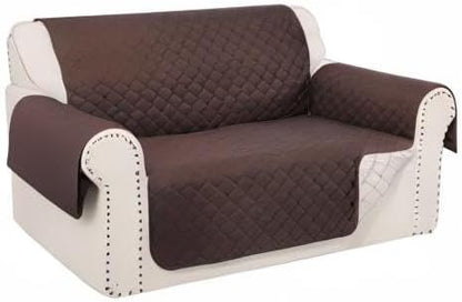 Reversible Loveseat Sofa Covers Couch Cover Furniture Protector(Loveseat Small,Chocolate/Beige)