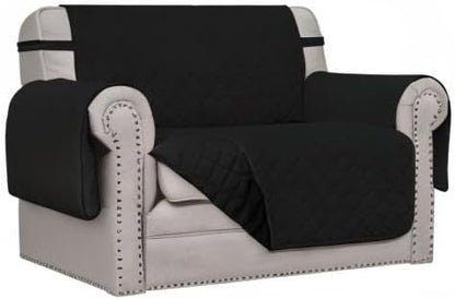 Easy-Going Oversized Chair Sofa Slipcover Reversible Sofa Cover Water Resistant Couch Cover Furniture Protector Cover with Elastic Straps for Pets Dog (Oversized Chair, Black/Black)