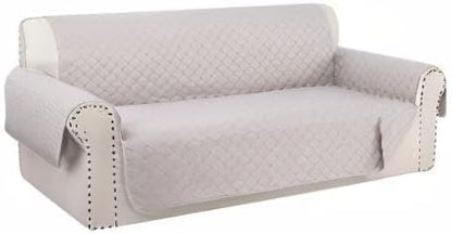 Reversible 4 Seater Sofa Cover 91 Inch Large Couch Cover Furniture Protector(Sofa XX-Large,Beige/Beige)