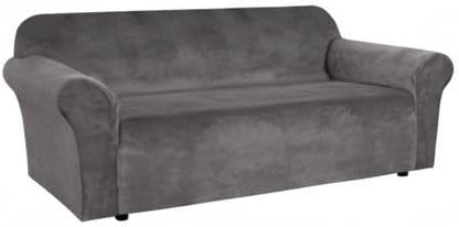 H.VERSAILTEX Stretch Velvet Sofa Covers Large Couch Covers Sofa Slipcovers Furniture Protector Soft with Non Slip Elastic Bottom, Feature Thick Comfy Rich Velour (Extra Wide Sofa 98"-105", Gray)