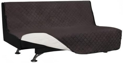 Easy-Going Futon Sofa Slipcover Reversible Sofa Cover Armless Cover Furniture Protector Couch Cover Water Resistant Pets, Kids, Children, Dog, Cat Chocolate/Ivory