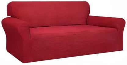 Easy-Going 100% Waterproof Couch Cover, Dual Waterproof Sofa Cover, Stretch Jacquard Sofa Slipcover, Leakproof Furniture Protector for Kids, Pets, Dog and Cat (Oversized Sofa, Christmas Red)