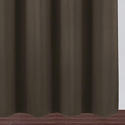 LEMOMO Blackout Curtains 66 x 95 inch/Chocolate Brown Curtains Set of 2 Panels/Thermal Insulated Room Darkening Bedroom Curtains