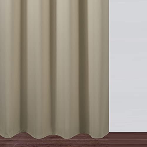 LEMOMO Blackout Curtains 42 x 95 inch/Beige Curtains Set of 2 Panels/Thermal Insulated Room Darkening Bedroom Curtains