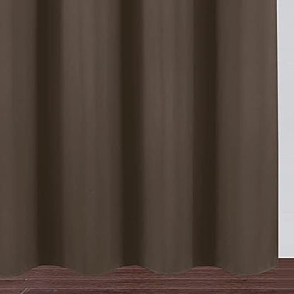 LEMOMO Chocolate Brown Thermal Blackout Curtains/52 x 84 Inch/Set of 2 Panels Room Darkening Curtains for Bedroom