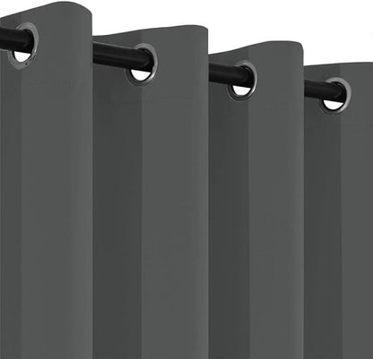 Yakamok Window Draperies Curtains Panels - Light Blocking Curtains, Grommet Top Small Drapes for Short Window/Basement(Dark Grey, 52Wx36L, 2 Panels)