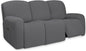 PureFit Super Stretch 3 Seats Recliner Sofa Couch Cover with Pocket – Non Slip Soft Sofa Slipcover, Washable Spandex Reclining Furniture Protector for Kids, Pets (Recliner Sofa, Gray)
