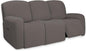 PureFit Super Stretch 3 Seats Recliner Sofa Couch Cover with Pocket-Non Slip Soft Sofa Slipcover, Washable Spandex Reclining Furniture Protector for Kids, Pets (Large, Taupe)