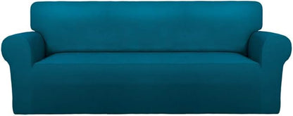 PureFit Super Stretch Oversized Sofa Slipcover – Spandex Non Slip Soft Couch Sofa Cover, Washable Furniture Protector with Non Skid Foam and Elastic Bottom for Kids（Oversized Sofa, Peacock Blue）