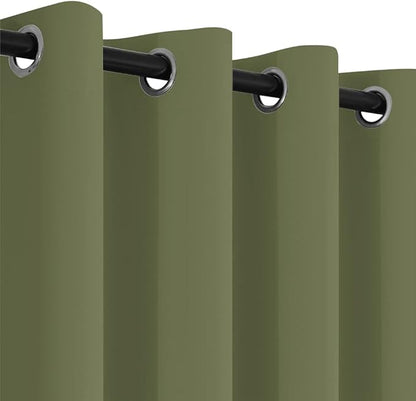 Yakamok Window Treatment Kitchen Drapes - Plain Solid Grommet Top Short Curtains for Kitchen Window(52Wx36L, Sage, 2 Panels)